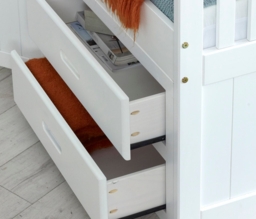 Captains - Single - High Foot-End Storage Bed - White - Wooden - 3ft - Happy Beds - thumbnail 4
