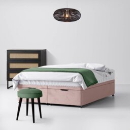 Small Single - Divan Bed - Pink - Velvet - 2ft6 - Happy Beds - thumbnail 5