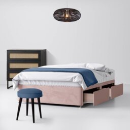 Small Single - Divan Bed - Pink - Velvet - 2ft6 - Happy Beds - thumbnail 2