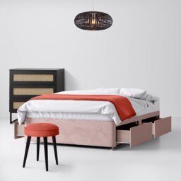 Small Single - Divan Bed - Pink - Velvet - 2ft6 - Happy Beds - thumbnail 3