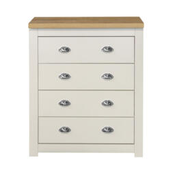 Highgate - 4 Drawer Chest - Cream/Oak - Wooden - Happy Beds - thumbnail 2
