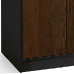 Alba – 2 Door Wardrobe – Walnut and Black – Lacquered MDF - Happy Beds - thumbnail 5