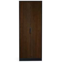 Alba – 2 Door Wardrobe – Walnut and Black – Lacquered MDF - Happy Beds - thumbnail 6