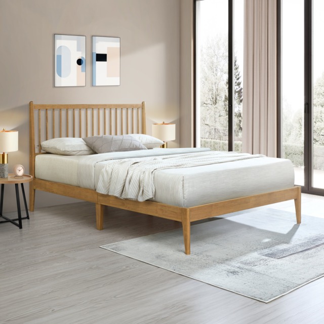 Padeswood - Single - Low Foot-End Bed - Oak - Wooden - 3ft - Happy Beds - image 1