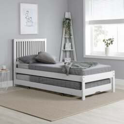 Buxton - Single - Guest Bed - White - Wood - 3ft - Happy Beds - thumbnail 2