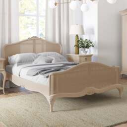 Willis and Gambier Ivory - King Size - Ivory Wooden Rattan Bed - Ivory - Wood/Rattan - 5ft - Happy Beds - thumbnail 1