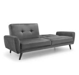 Monza - 2 Seater Sofa Bed - Grey - Velvet - Happy Beds - thumbnail 8