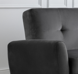 Monza - 2 Seater Sofa Bed - Grey - Velvet - Happy Beds - thumbnail 3