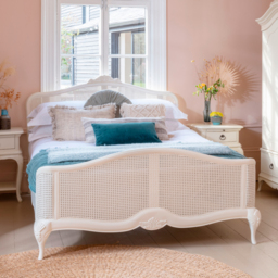 Willis and Gambier Ivory - King Size - Ivory Wooden Rattan Bed - Ivory - Wood/Rattan - 4ft6 - Happy Beds - thumbnail 3