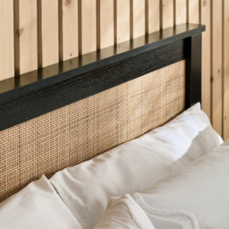 Padstow - King Size - Rattan Ottoman Storage Bed - Black - Wooden - 5ft - Happy Beds - thumbnail 5