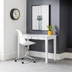 Carrington - 2 Drawer Desk - White - Wooden - Happy Beds - thumbnail 1