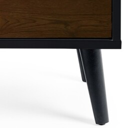 Alba – 4-Drawer Wide Chest of Drawers – Walnut and Black – Lacquered MDF - Happy Beds - thumbnail 5