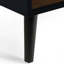 Alba – 4-Drawer Wide Chest of Drawers – Walnut and Black – Lacquered MDF - Happy Beds - thumbnail 4