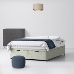 Small Single - Divan Bed - Light Grey - Velvet - 2ft6 - Happy Beds - thumbnail 5
