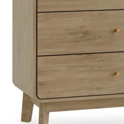 Ingrid - 3 Drawer Chest of Drawers - Light Oak - Wooden - Happy Beds - thumbnail 6