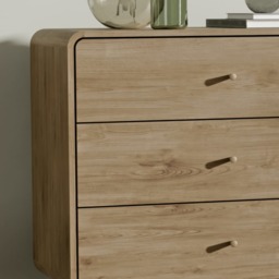 Ingrid - 3 Drawer Chest of Drawers - Light Oak - Wooden - Happy Beds - thumbnail 3