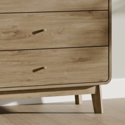 Ingrid - 3 Drawer Chest of Drawers - Light Oak - Wooden - Happy Beds - thumbnail 4