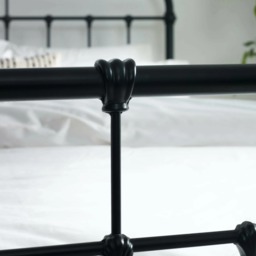 Logan - Double - High Footend Bed - Black - Metal - 4ft6 - thumbnail 6