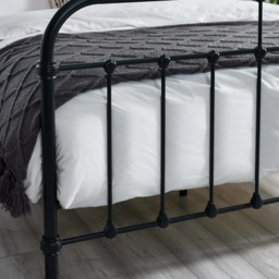 Logan - Double - High Footend Bed - Black - Metal - 4ft6 - thumbnail 5