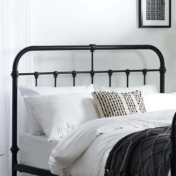 Logan - Double - High Footend Bed - Black - Metal - 4ft6 - thumbnail 2