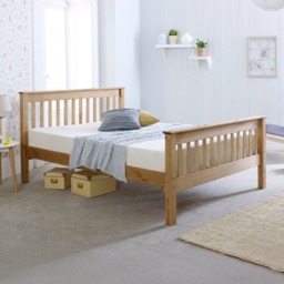 Somerset - King Size - High Foot-End Bed - Waxed Pine - Wooden - High Foot-End Bed - 5ft - Happy Beds