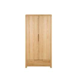 Curve - 2 Door Combination Wardrobe - Oak - Wooden - Happy Beds - thumbnail 3