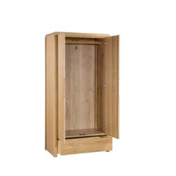 Curve - 2 Door Combination Wardrobe - Oak - Wooden - Happy Beds - thumbnail 2