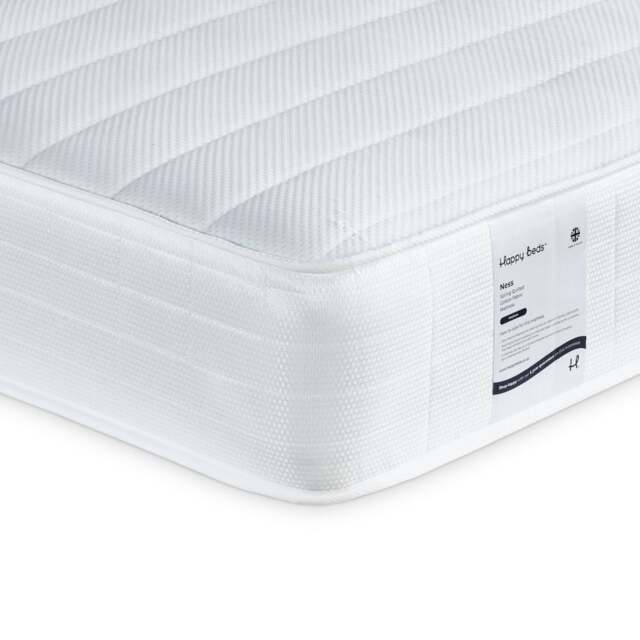 Ness - Small Double - Open Coil Spring Quilted Mattress - Fabric - 4ft - image 1
