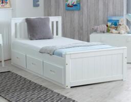 Mission - Small Double - Storage Bed - White - Wood - 4ft - Happy Beds - thumbnail 3