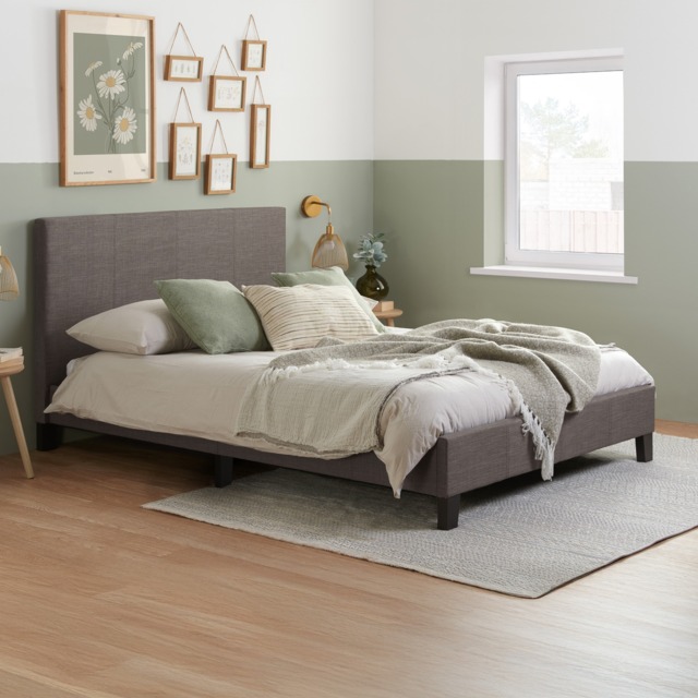 Berlin - Single - Grey Fabric Contemporary Bed Frame - Single - Happy Beds - image 1
