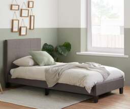 Berlin - Single - Grey Fabric Contemporary Bed Frame - Single - Happy Beds - thumbnail 2