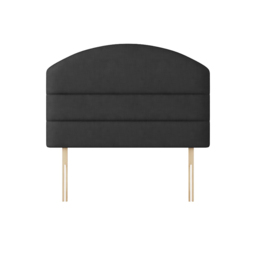 Dudley - Single - Lined Headboard - Dark Grey - Charcoal - Fabric - 3ft - Happy Beds - thumbnail 1