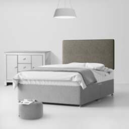 Cornell - Double - Plain Headboard - Dark Grey - Fabric - 4ft6 - Happy Beds - thumbnail 2