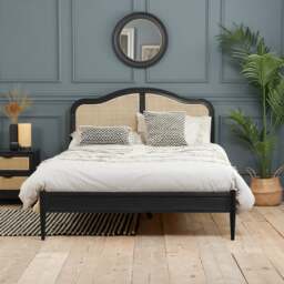 Leonie - King Size - Rattan Bed - Black - Wooden - 5ft - Happy Beds - thumbnail 2
