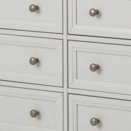 Maine - 6 Drawer Wide Chest - Dove Grey Wooden - Happy Beds - thumbnail 2