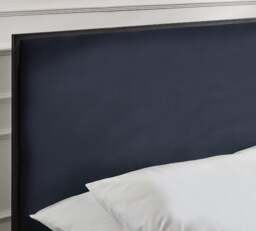 Cooper - Double - Low Foot-End Bed - Navy Blue/Black - Velvet/Metal - 4ft6 - Happy Beds - thumbnail 4