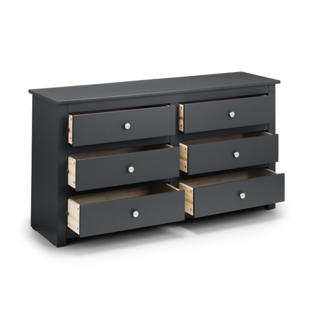 Radley - 6 Drawer Chest - Grey - Wooden - Happy Beds - image 1