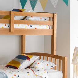American - Kids Triple Sleeper Bunk Bed - Pine - Wooden - 3ft and 4ft - Happy Beds - thumbnail 4