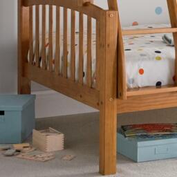 American - Kids Triple Sleeper Bunk Bed - Pine - Wooden - 3ft and 4ft - Happy Beds - thumbnail 6