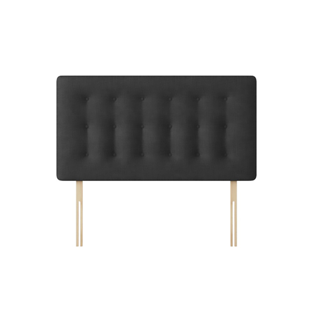 Cornell - Small Double - Buttoned Headboard - Dark Grey - Charcoal - Fabric - 4ft - Happy Beds - image 1