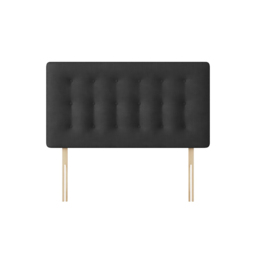 Cornell - Small Double - Buttoned Headboard - Dark Grey - Charcoal - Fabric - 4ft - Happy Beds