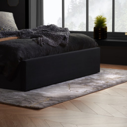 Walton - King Size – Ottoman Storage Bed Frame – Black/Gold - Velvet - 5ft – Happy Beds - thumbnail 5