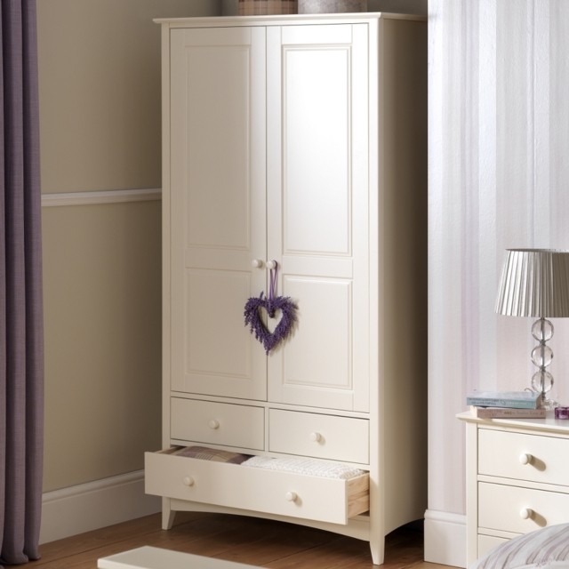Cameo - Combination Wardrobe - Stone White - Wooden - Happy Beds - image 1