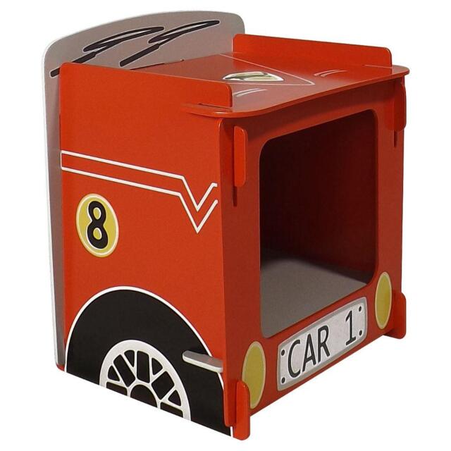 Racing Car - Children's Bedside Table - Red - Wooden - Happy Beds - image 1