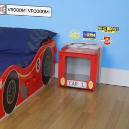 Racing Car - Children's Bedside Table - Red - Wooden - Happy Beds - thumbnail 5