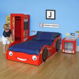 Racing Car - Children's Bedside Table - Red - Wooden - Happy Beds - thumbnail 6