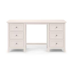 Maine - Double Pedestal Dressing Table - Surf White - Wooden - Happy Beds - thumbnail 3