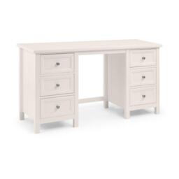 Maine - Double Pedestal Dressing Table - Surf White - Wooden - Happy Beds - thumbnail 2