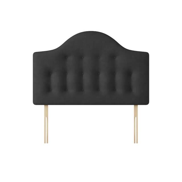 Victor - Double - Buttoned Headboard - Dark Grey - Charcoal - Fabric - 4ft6 - Happy Beds - image 1