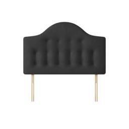 Victor - Double - Buttoned Headboard - Dark Grey - Charcoal - Fabric - 4ft6 - Happy Beds